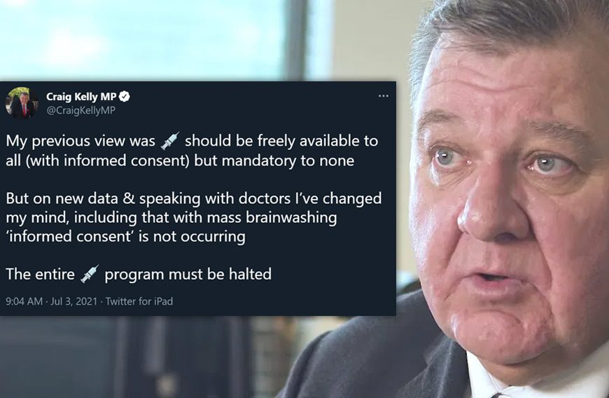 Craig Kelly Says Vaccine Program Must Be Halted: “Informed Consent Is Not Occurring”
