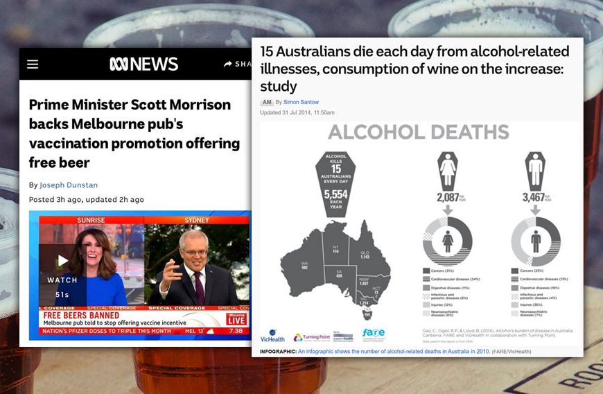 Scott Morrison ‘Backs’ Free Alcohol Promo For Vaccinated Patrons, Despite Alcohol Causing 15 Deaths Per Day