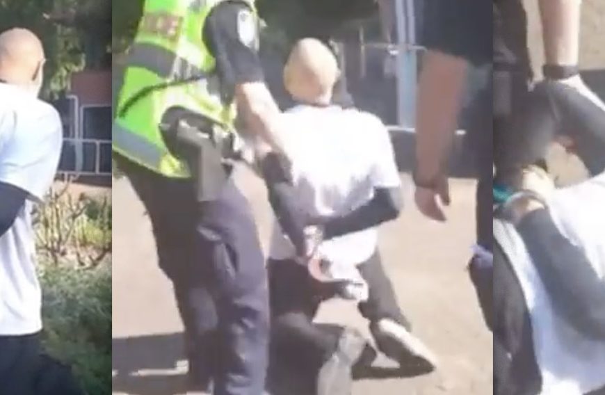 WATCH: Elderly Man Suffers Heart Attack While Allegedly Being Arrested For Not Wearing A Mask Outside