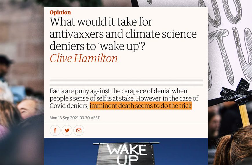 Professor of Public Ethics: The Vaccine-Hesitant Are as Evil as Climate Change “Deniers”
