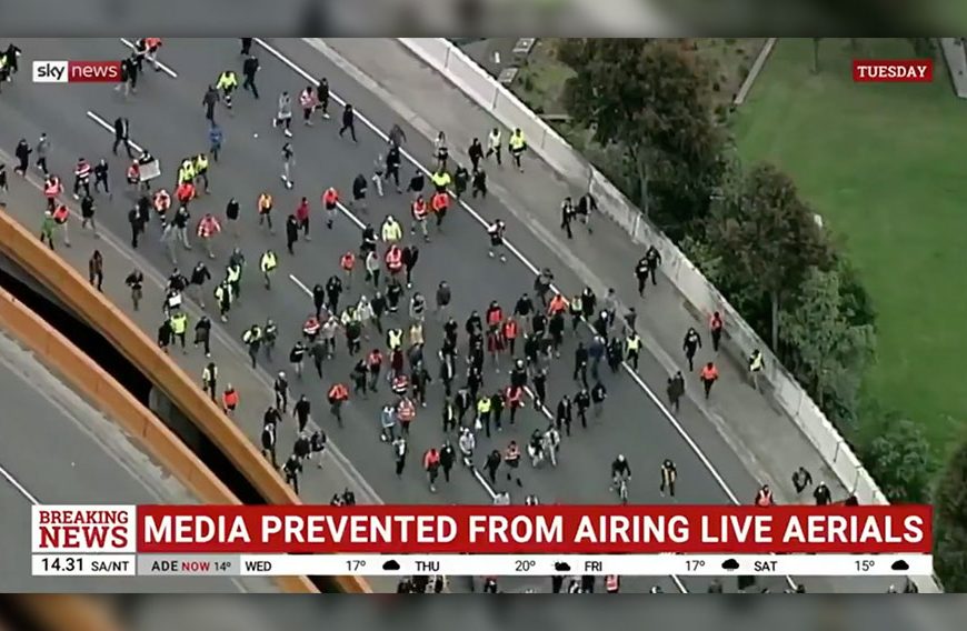 Victoria Police Are Attempting to Stop Media from Airing Live Aerial Pictures of Melbourne Protest