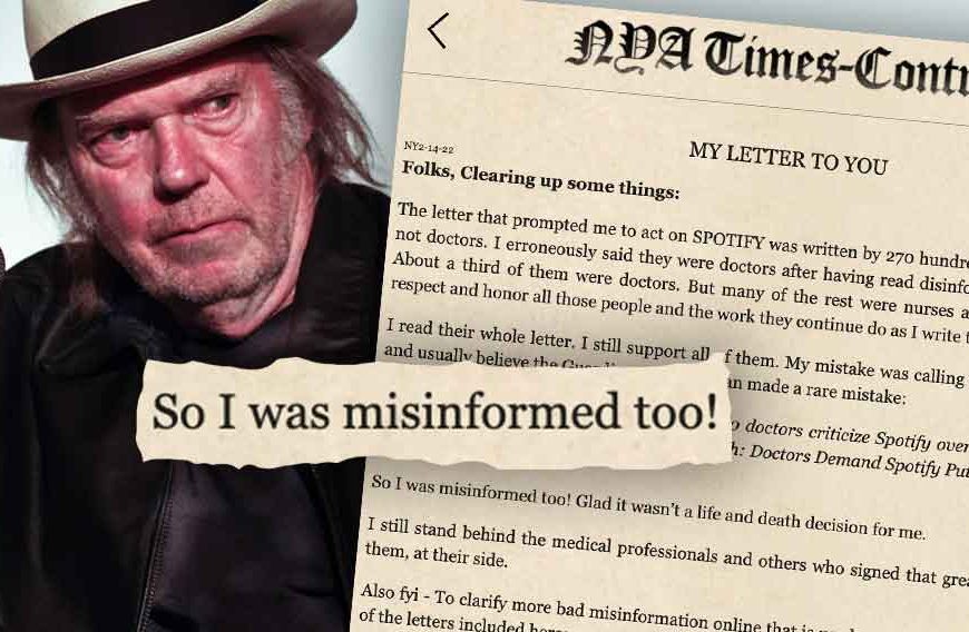 Neil Young Admits Misinformation Drove His Demands for Joe Rogan’s Cancellation