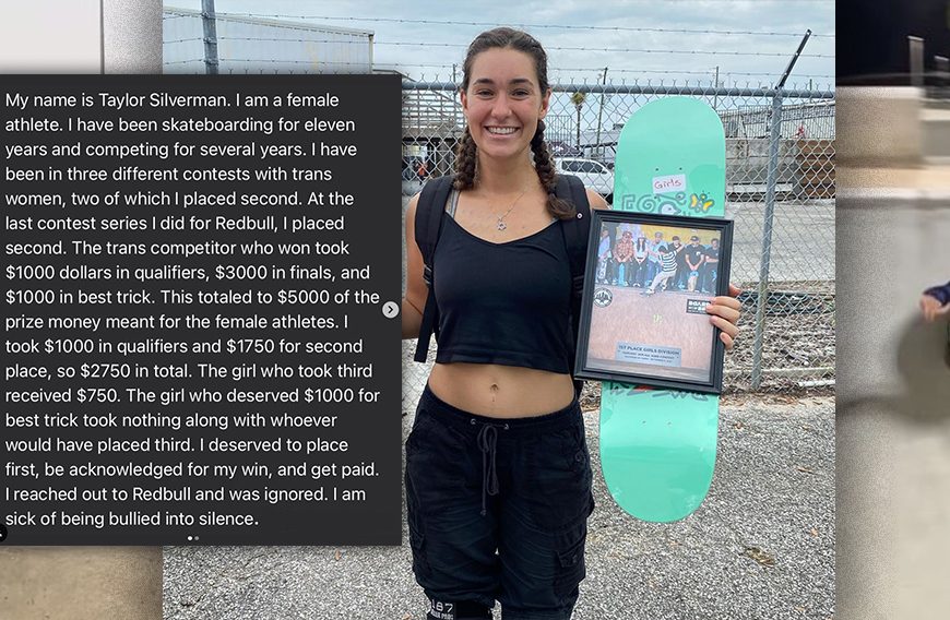 Female Skateboarder Speaks Out After Losing Multiple Events to Transgender Athletes: “I Am Sick of Being Bullied Into Silence”