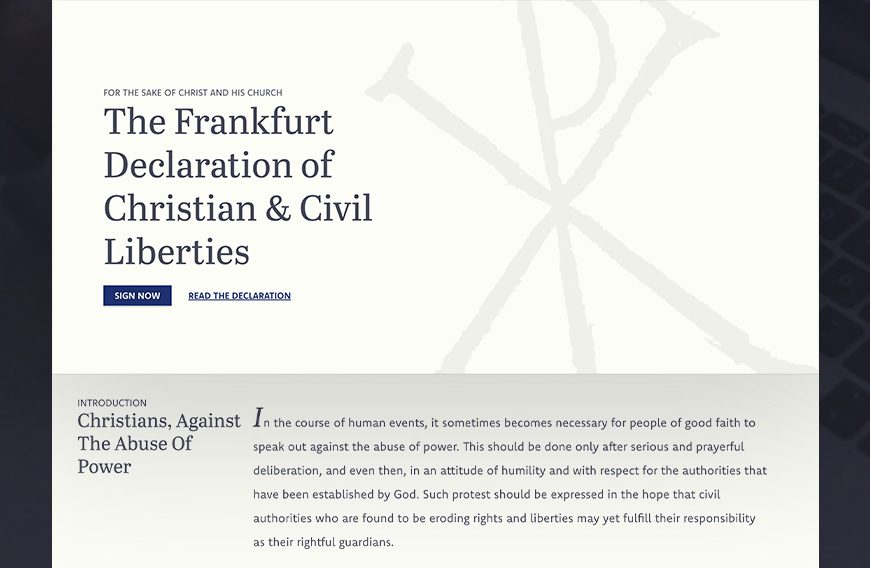 The Frankfurt Declaration of Christian & Civil Liberties