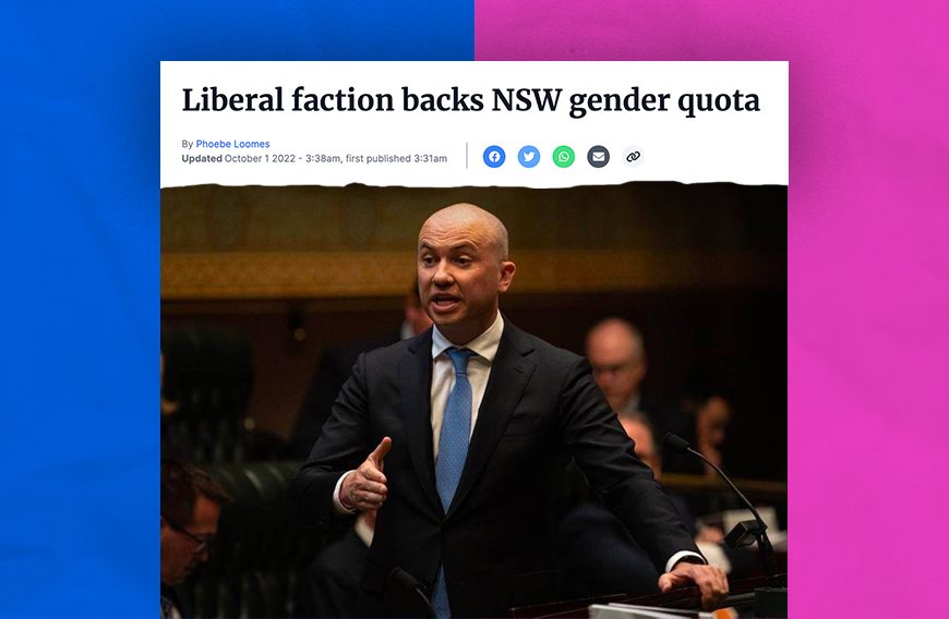 Matt Kean Declares Gender Quotas for NSW Liberals