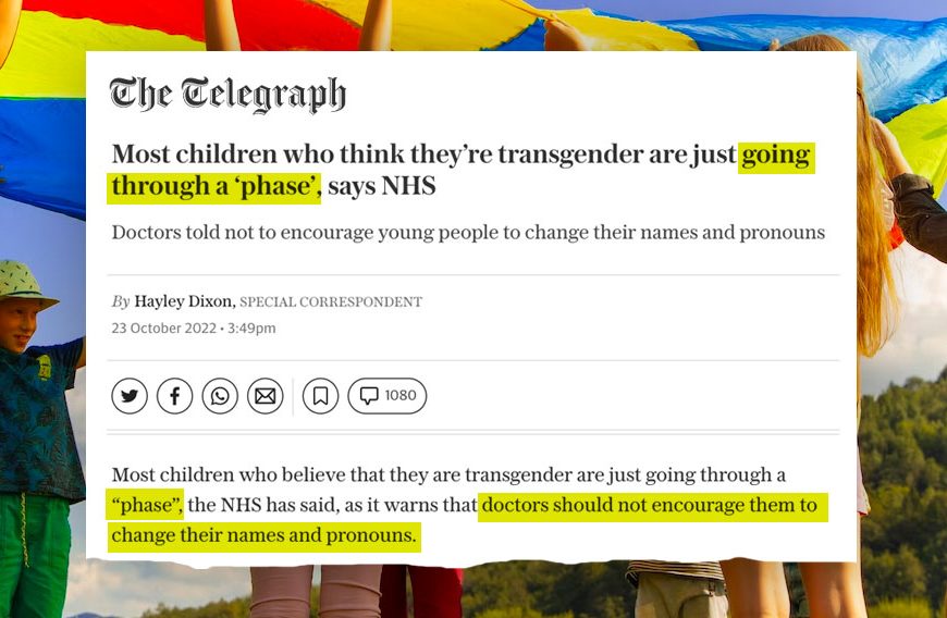 NHS Admits Most ‘Transgender’ Kids Are Just Going Through a ‘Phase’