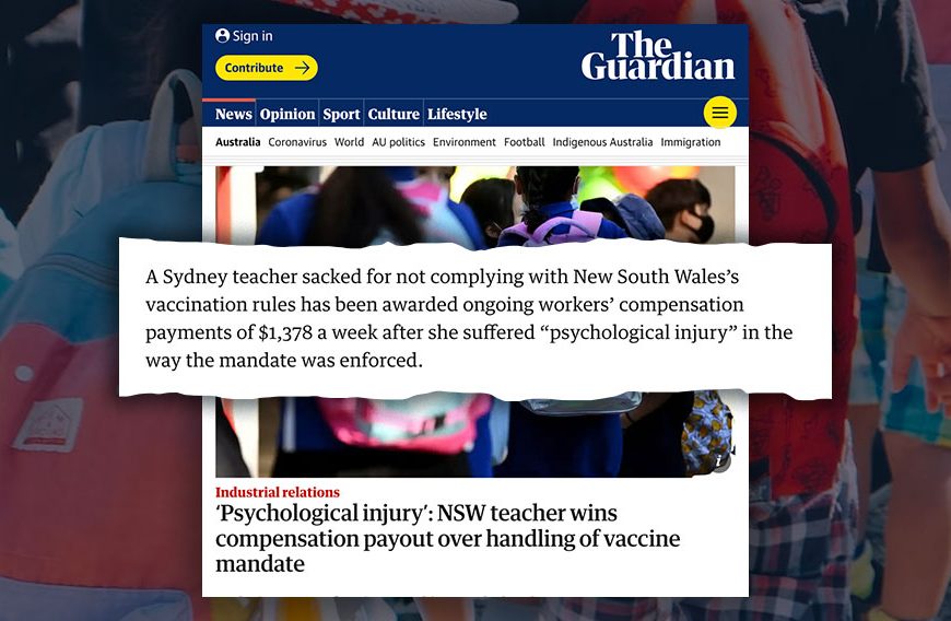 It Starts: Teacher Fired Over Vaccine Mandate Is Awarded Compensation For ‘Psychological Injury’