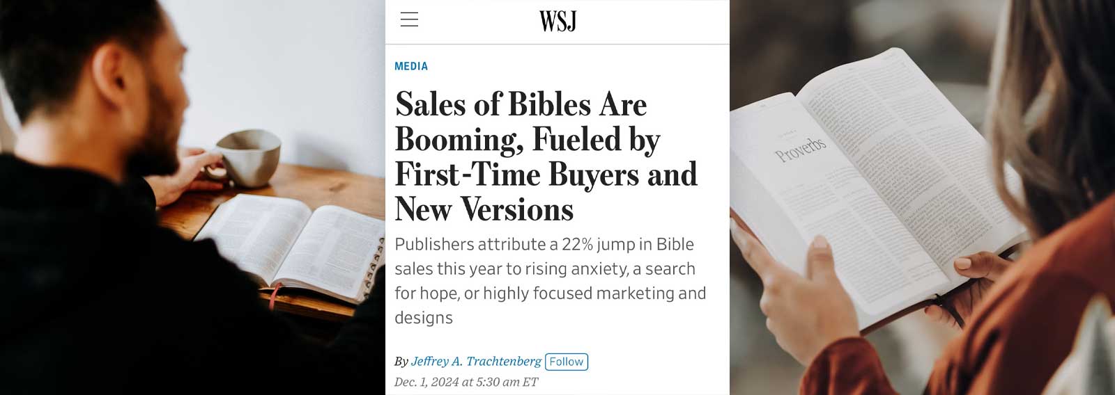 Bible Sales Jump 22% in 2024, Driven by First-Time Buyers